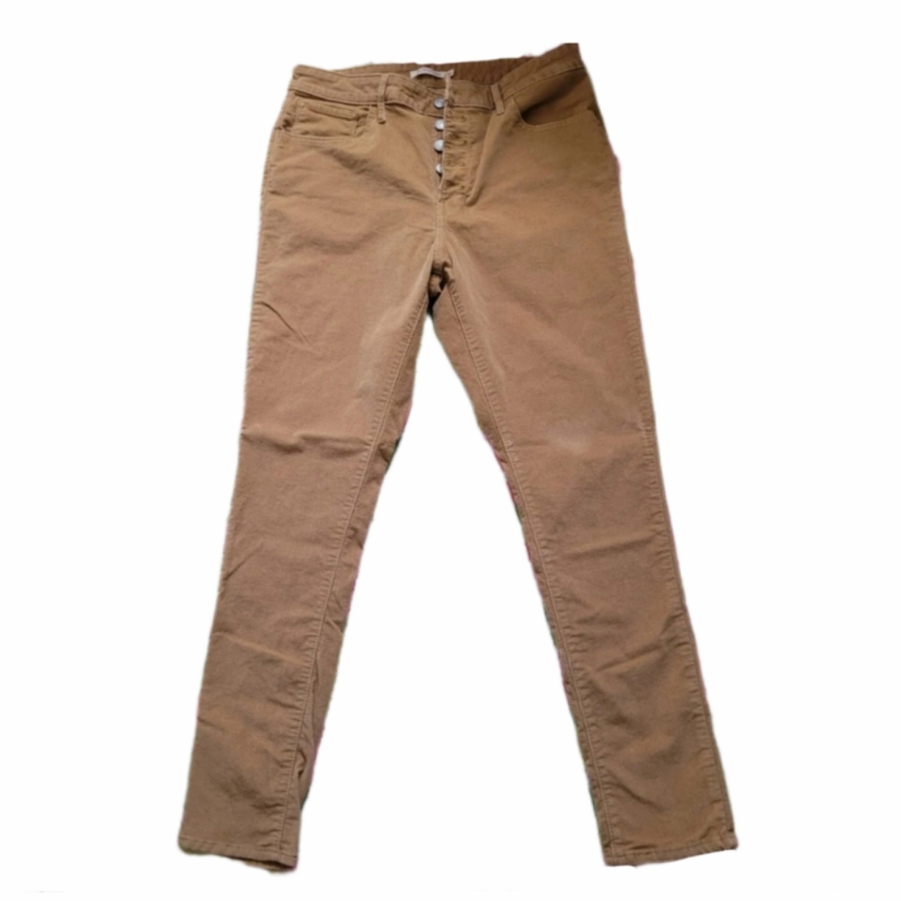 721 Corduroy High Rise Button Front Skinny Women's Pants Iced Coffee 32Wx30L